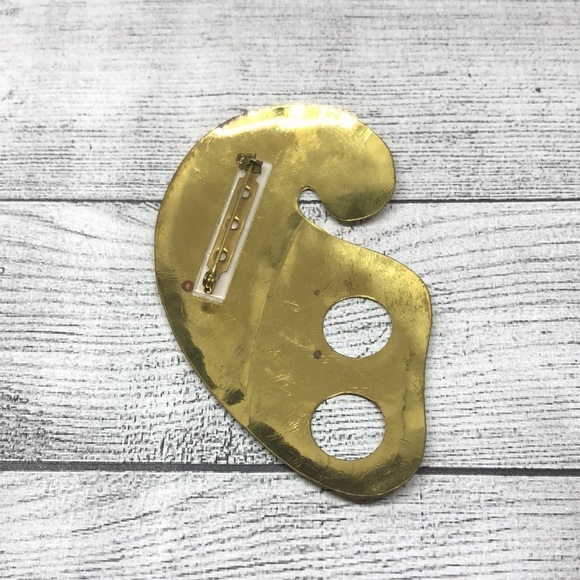 𝅺Vintage handmade artisan brualist/modernist style unusual funky brooch pin - Picture 2 of 5